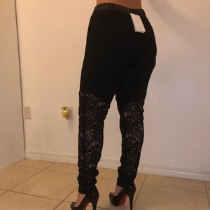 Black lace pants